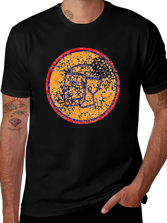 Abstract Circle Graphic Black T-Shirt