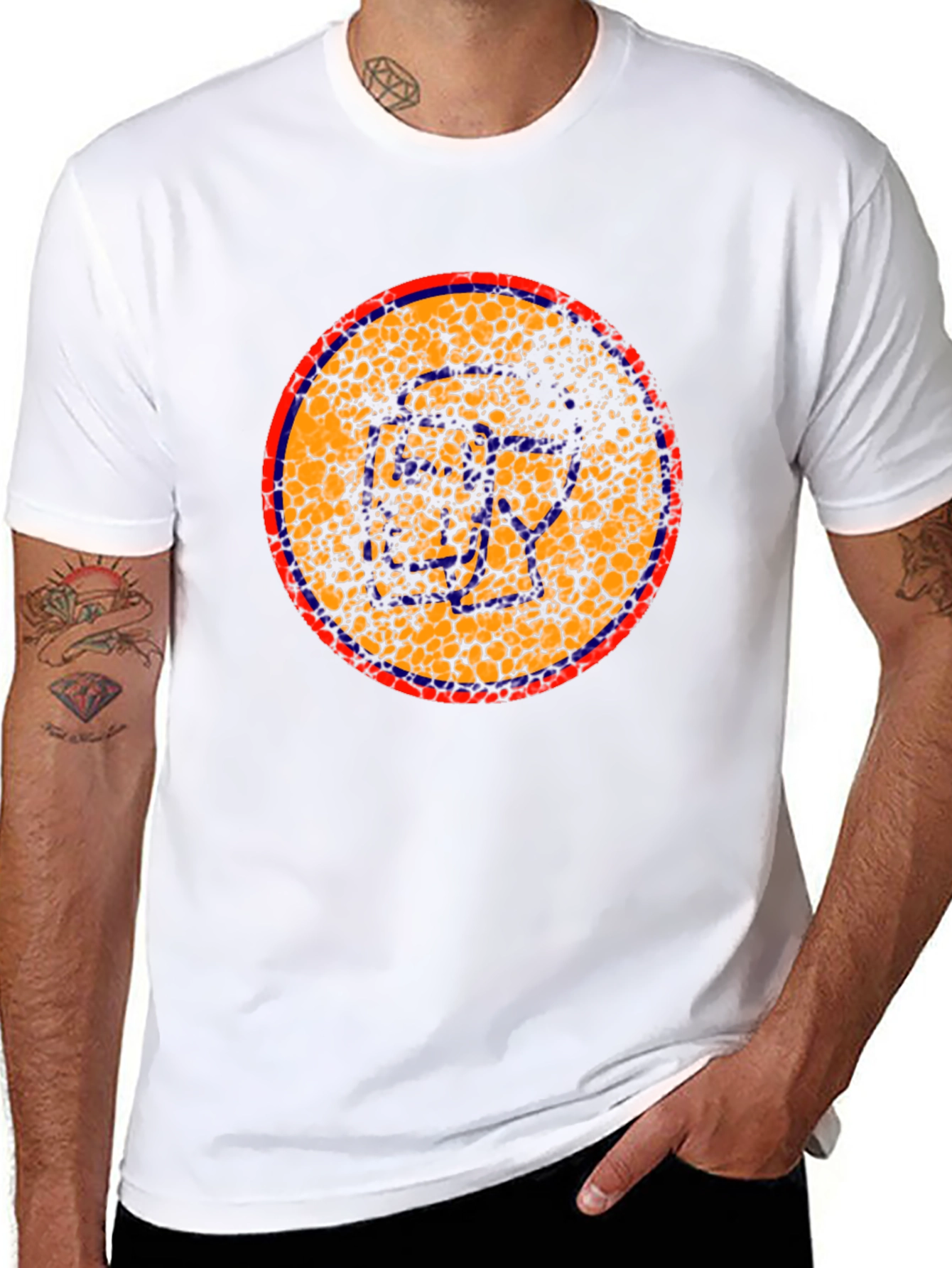 Abstract Circle Graphic Black T-Shirt