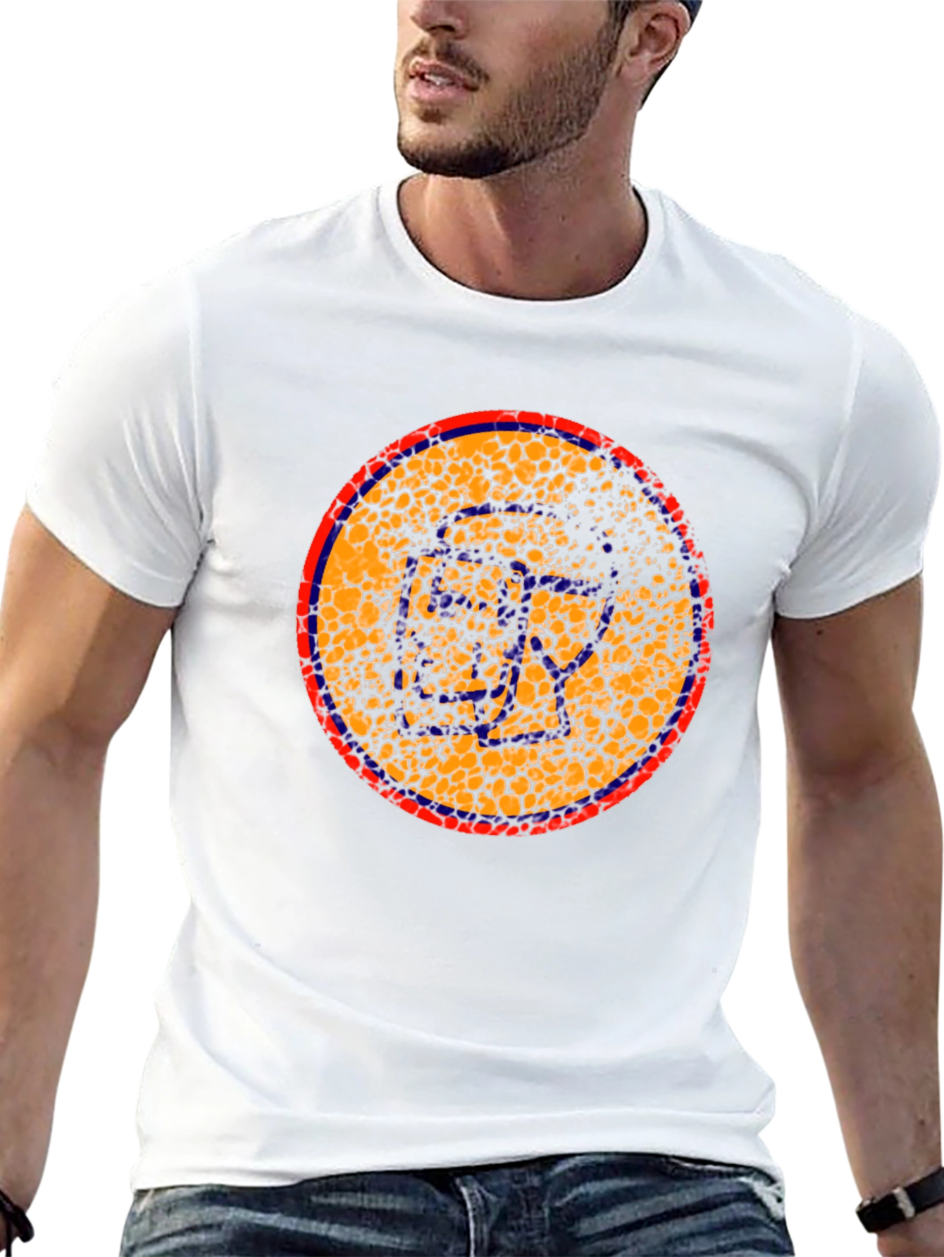 Abstract Circle Graphic Black T-Shirt