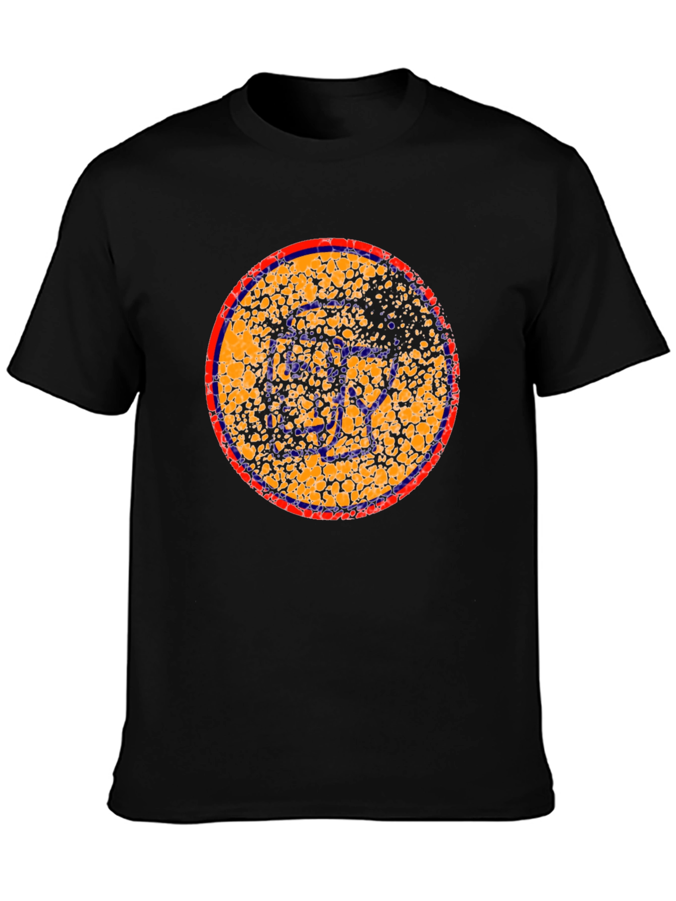 Abstract Circle Graphic Black T-Shirt