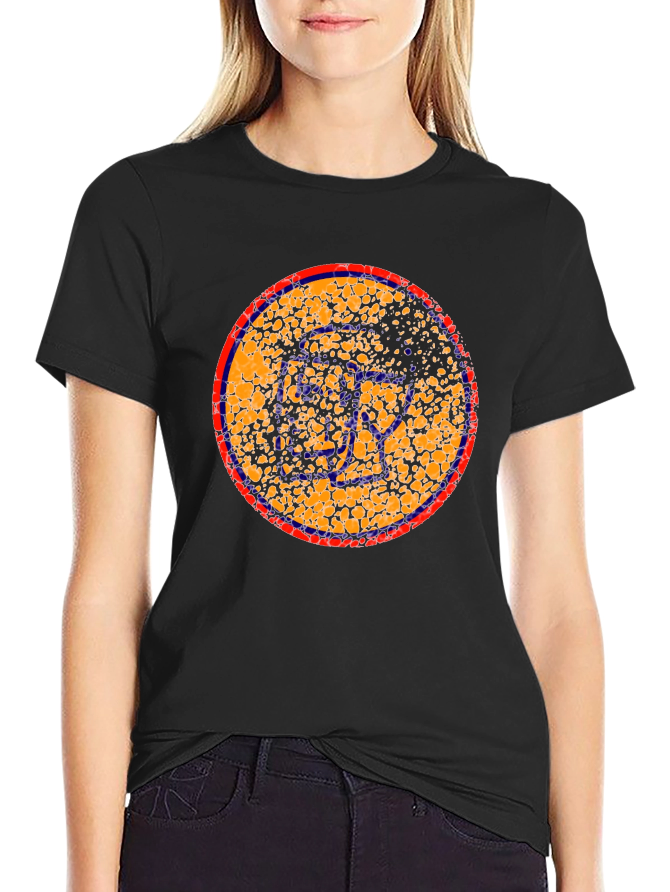 Abstract Circle Graphic Black T-Shirt