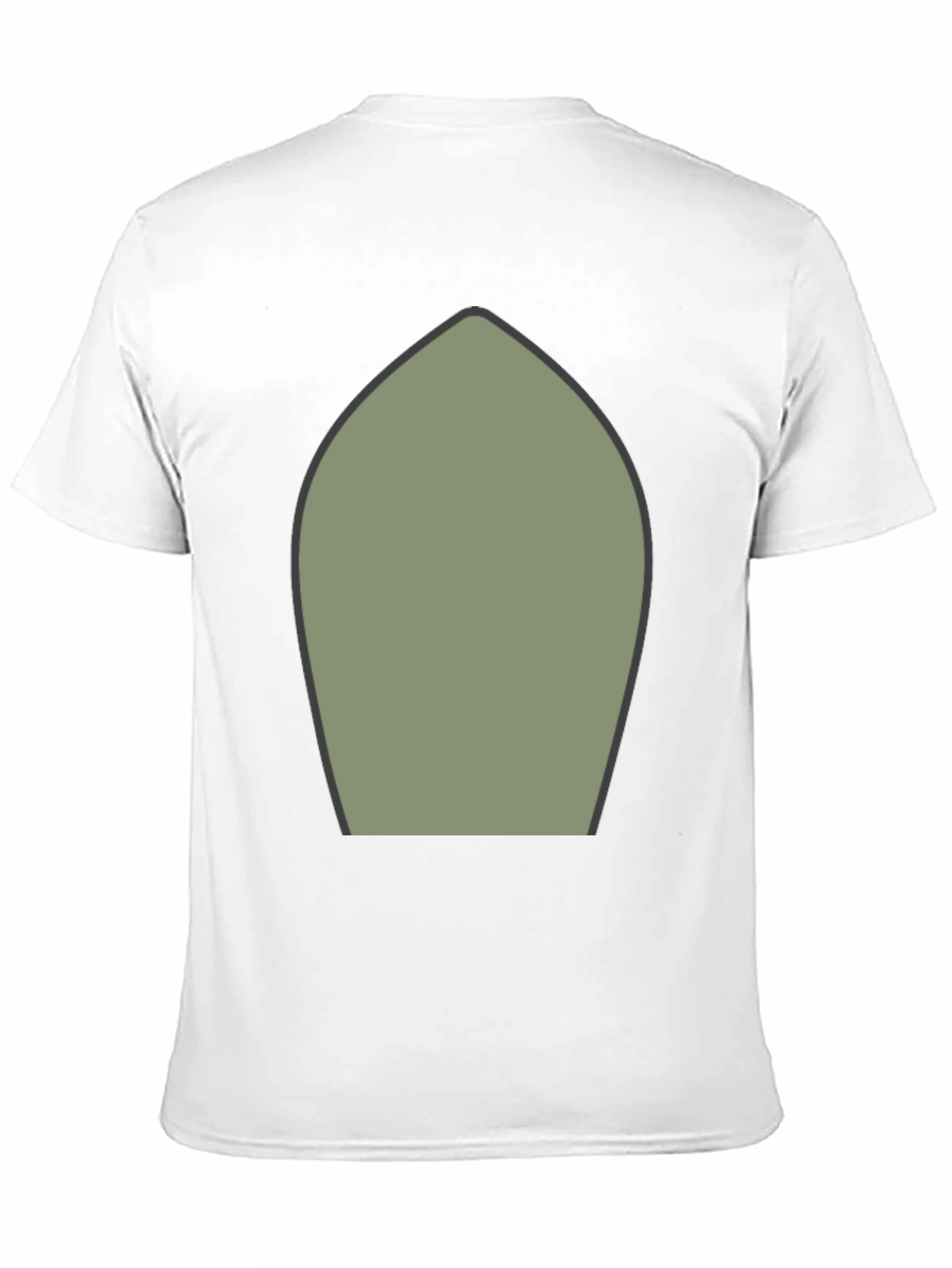 Abstract Olive Green Shape Black T-Shirt