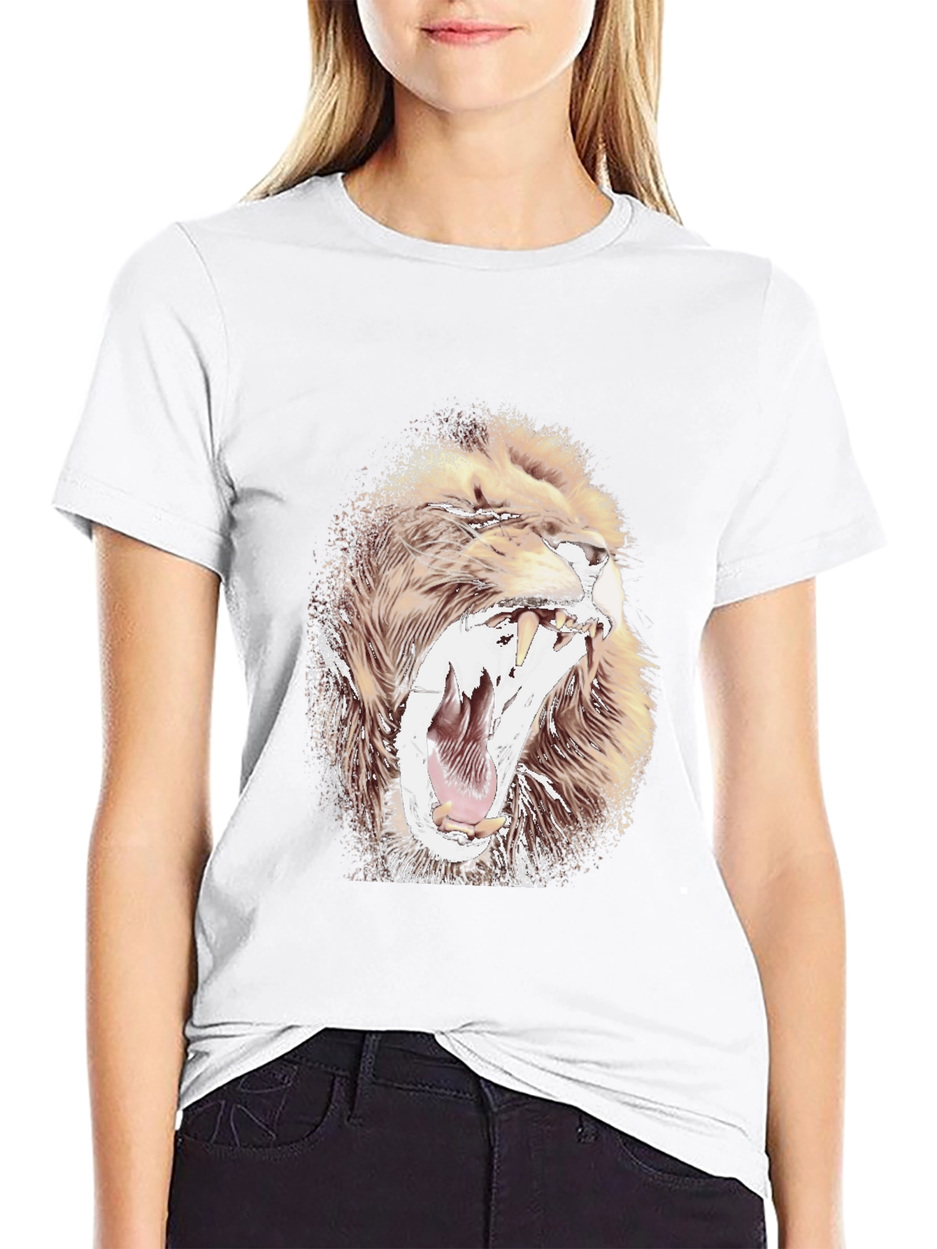 Lion Graphic Print Mens T-Shirt