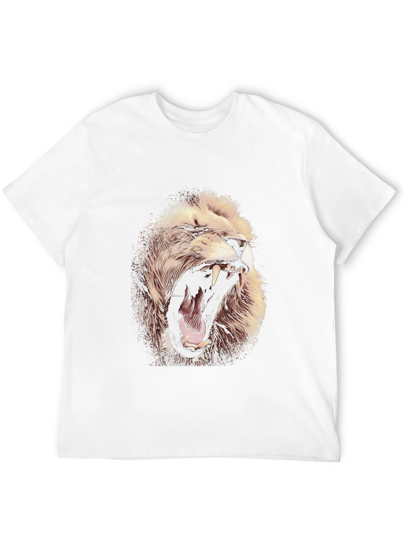 Lion Graphic Print Mens T-Shirt