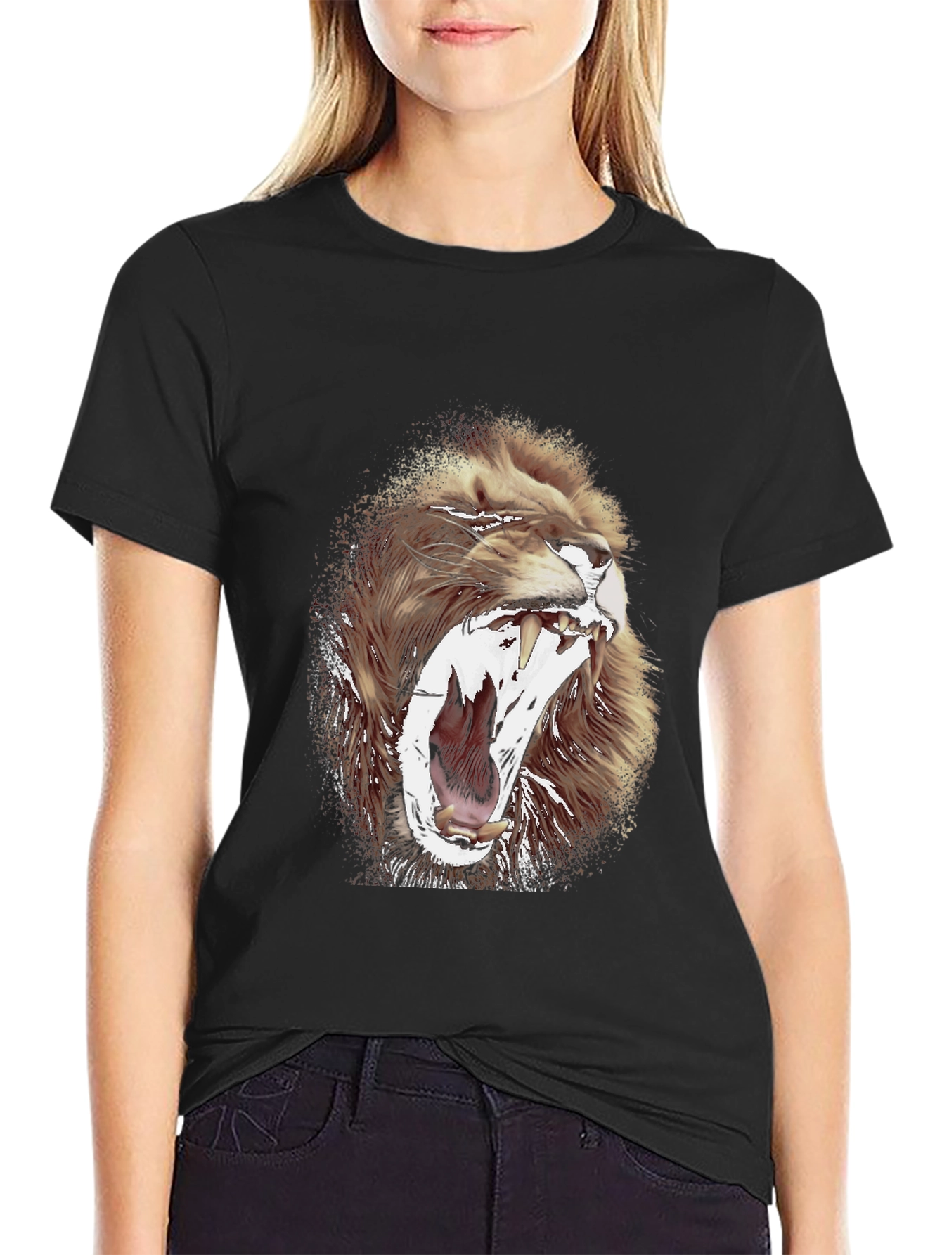 Lion Graphic Print Mens T-Shirt