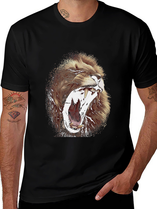 Lion Graphic Print Mens T-Shirt