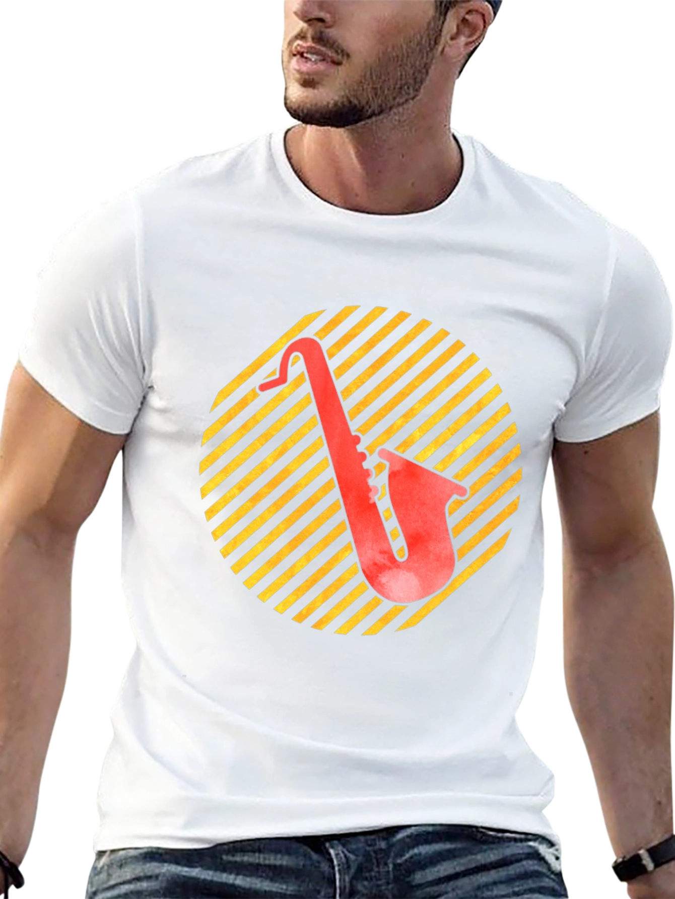 Retro Saxophone Graphic T-Shirt - Musician Tee