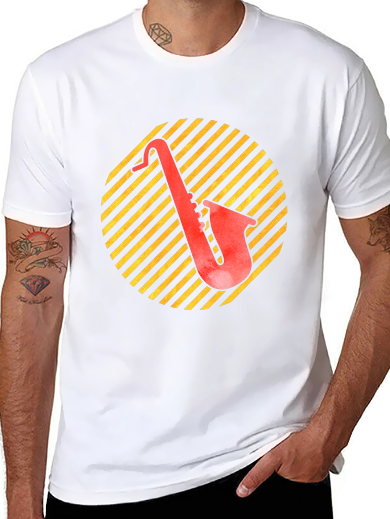 Retro Saxophone Graphic T-Shirt - Musician Tee