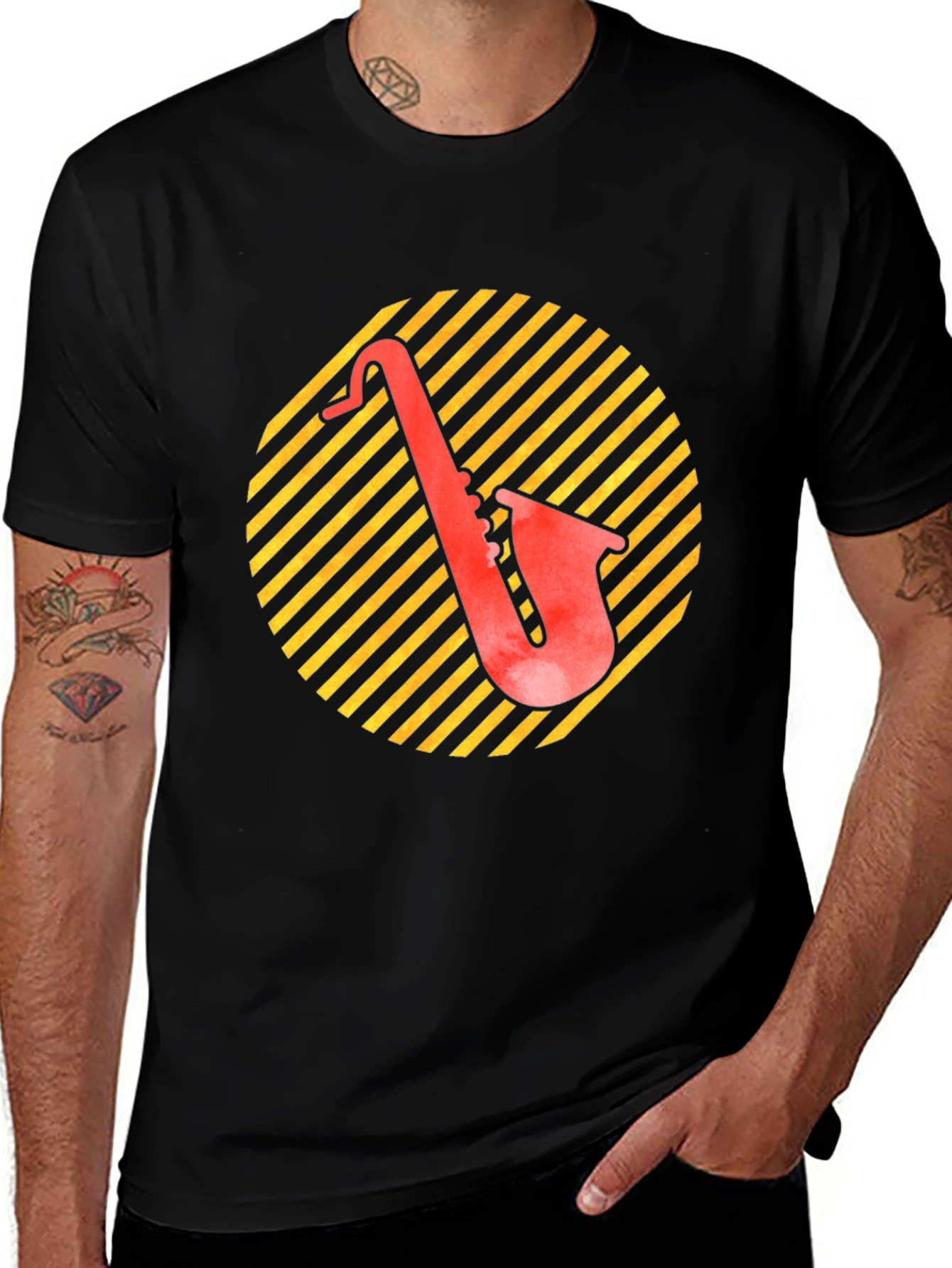 Retro Saxophone Graphic T-Shirt - Musician Tee