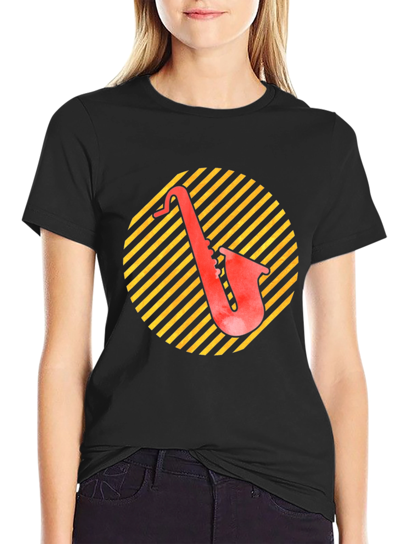 Retro Saxophone Graphic T-Shirt - Musician Tee