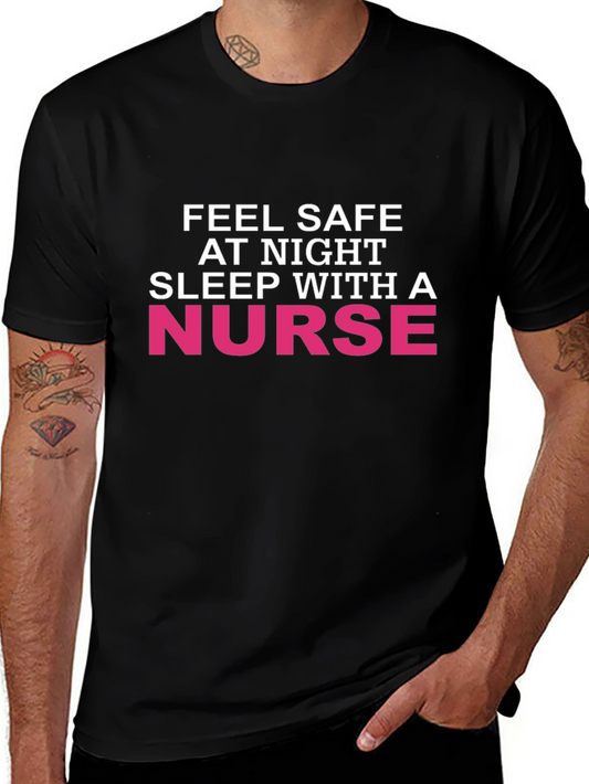 Feel Safe At Night Nurse Graphic Tee