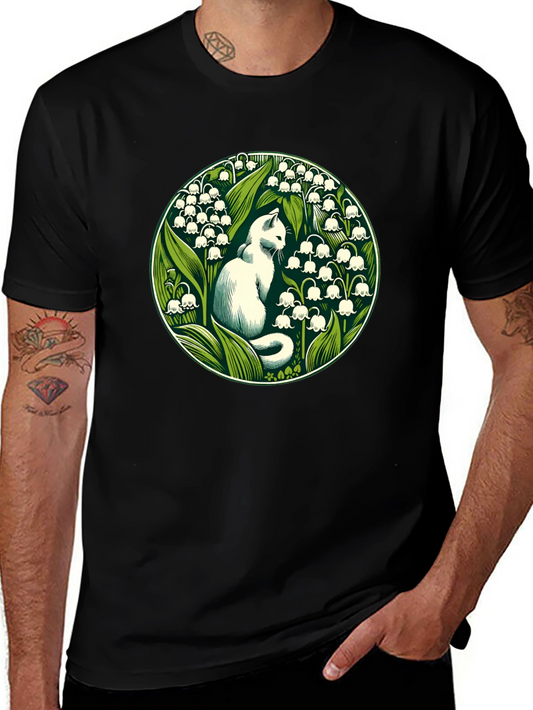 Cat & Lily of the Valley Graphic Tee