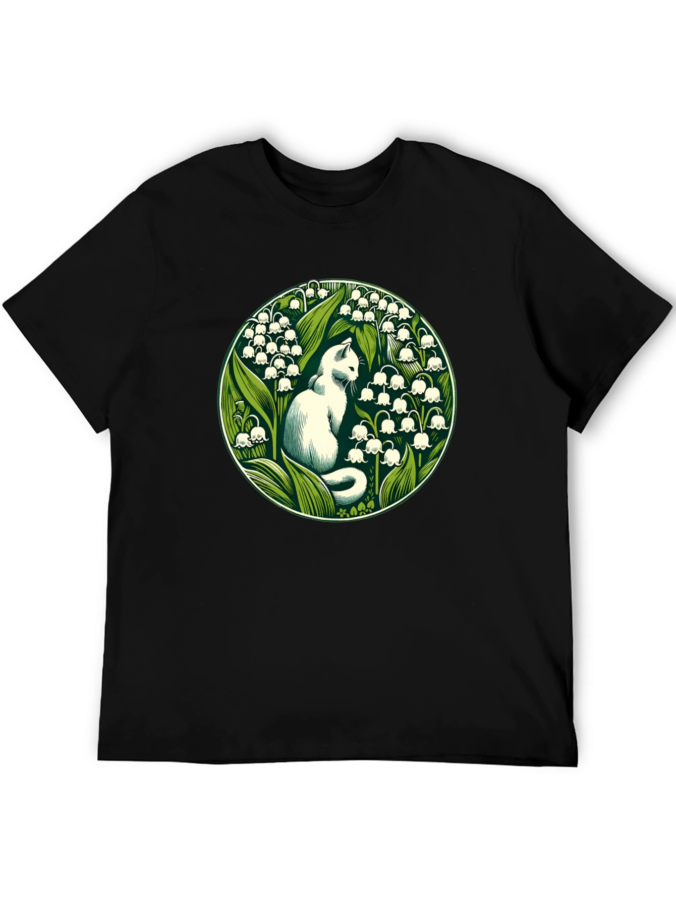 Cat & Lily of the Valley Graphic Tee