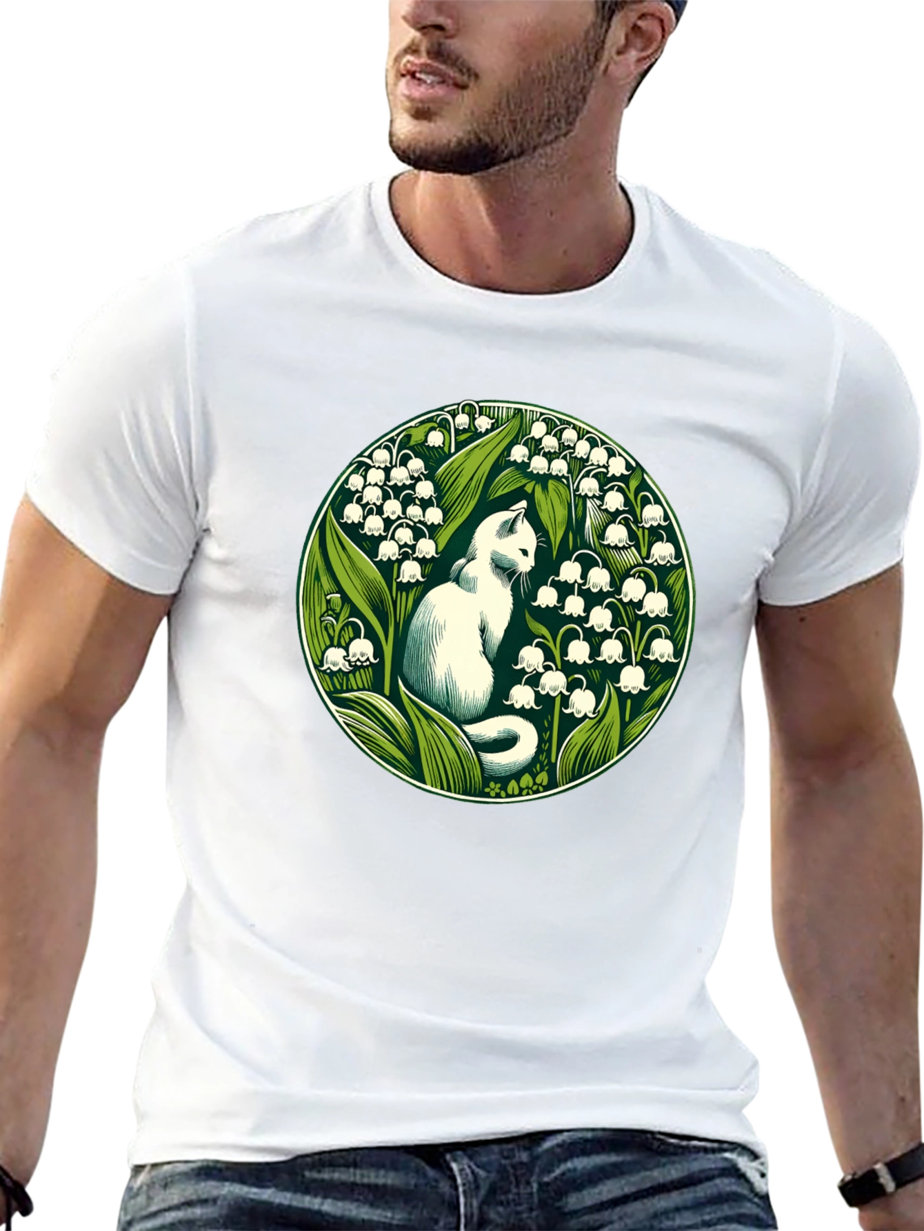 Cat & Lily of the Valley Graphic Tee