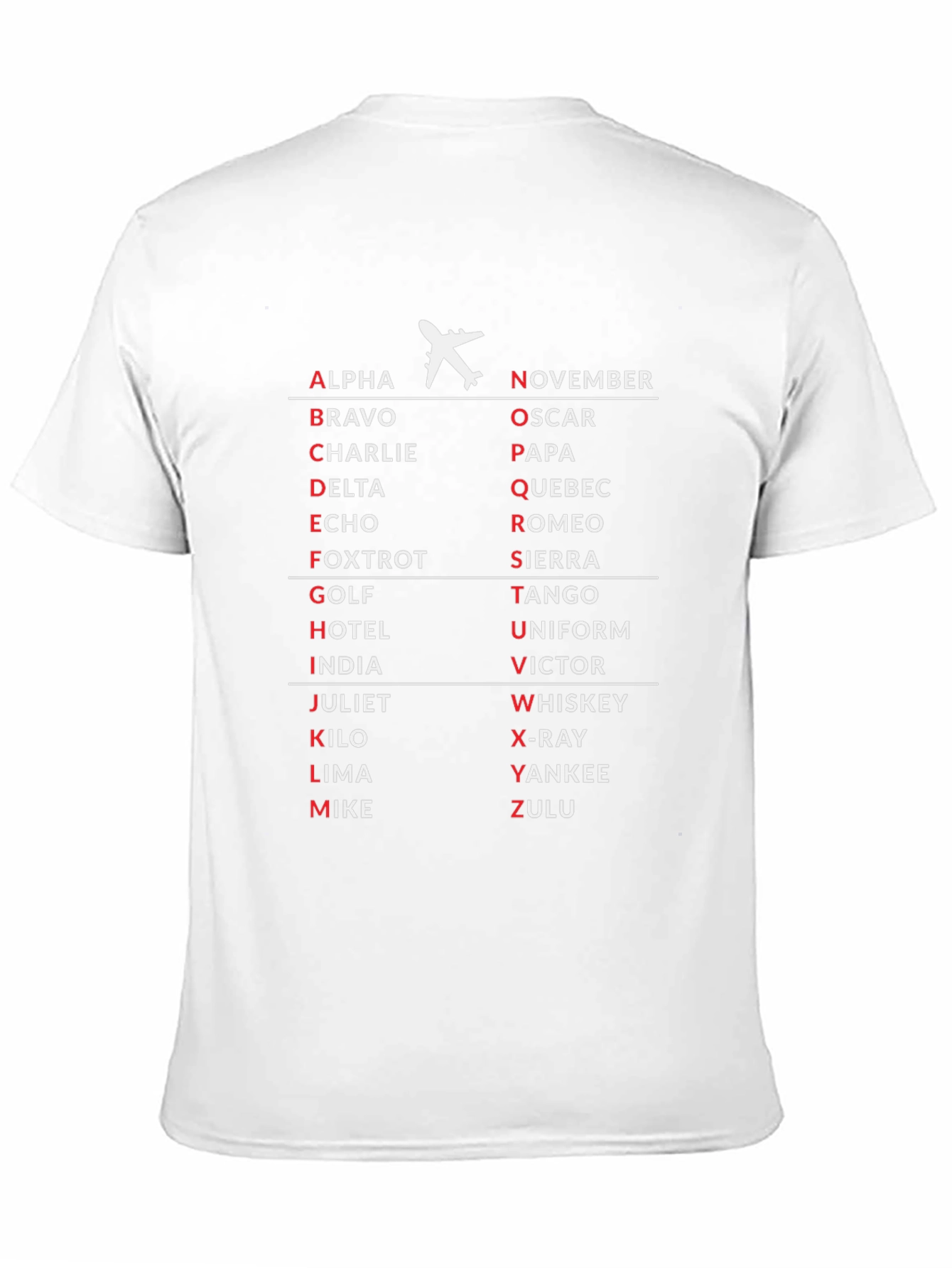 Aviation Alphabet T-Shirt - Pilot Aviation Enthusiast Gift