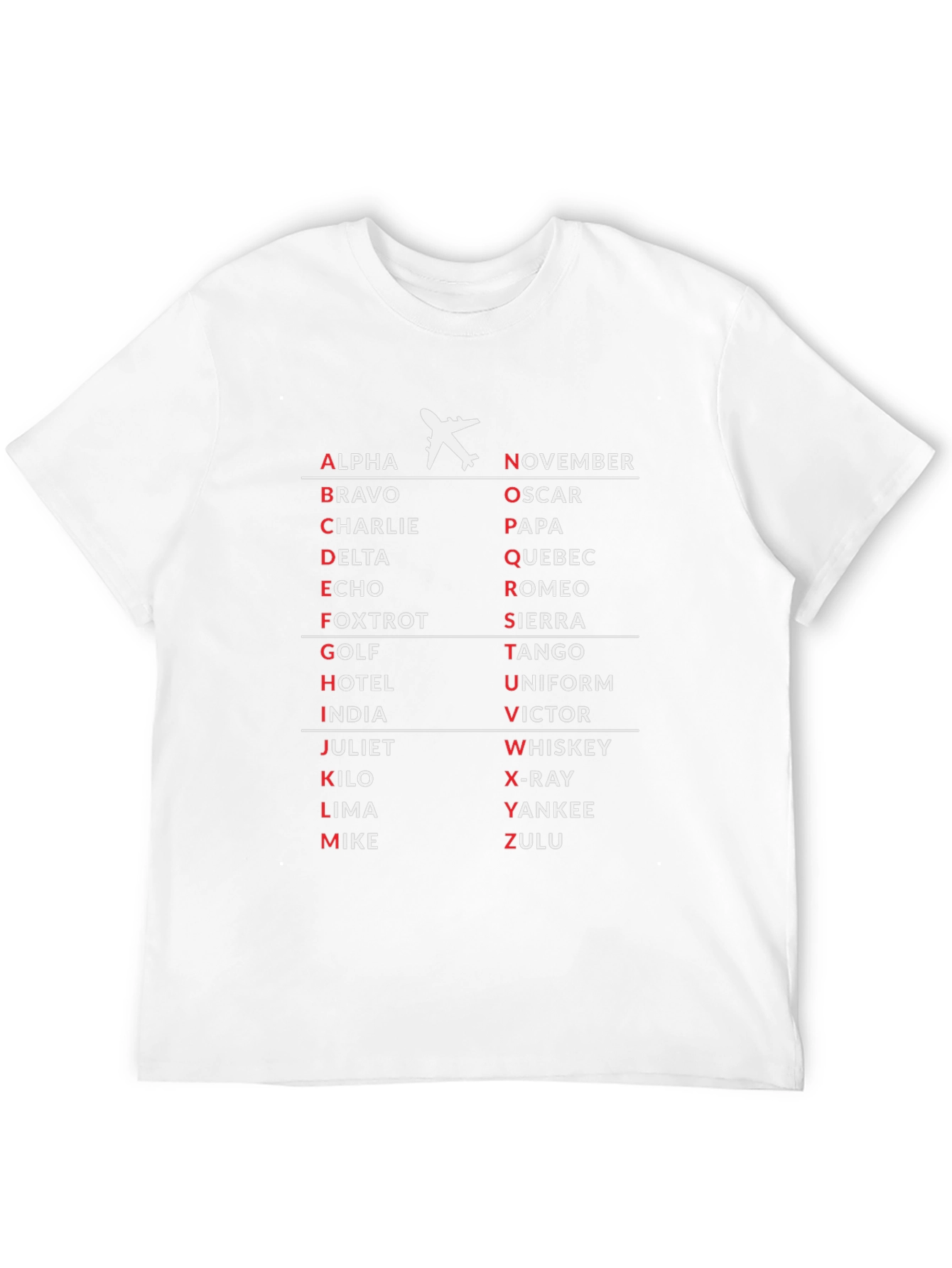 Aviation Alphabet T-Shirt - Pilot Aviation Enthusiast Gift
