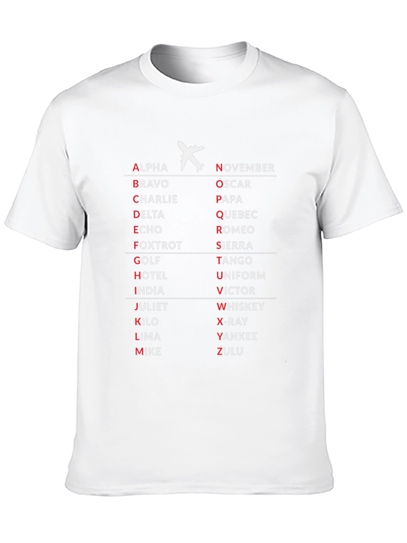 Aviation Alphabet T-Shirt - Pilot Aviation Enthusiast Gift