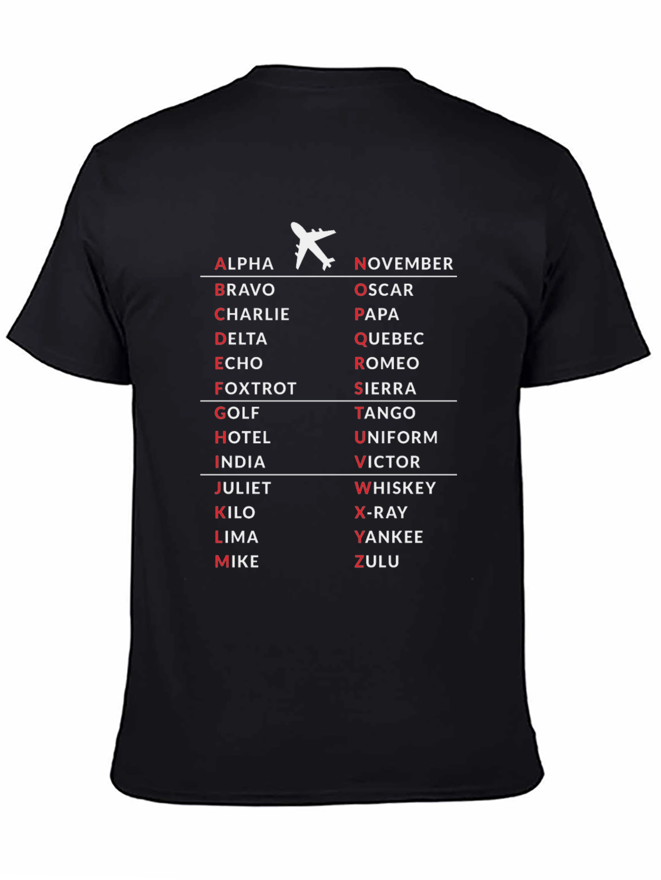 Aviation Alphabet T-Shirt - Pilot Aviation Enthusiast Gift