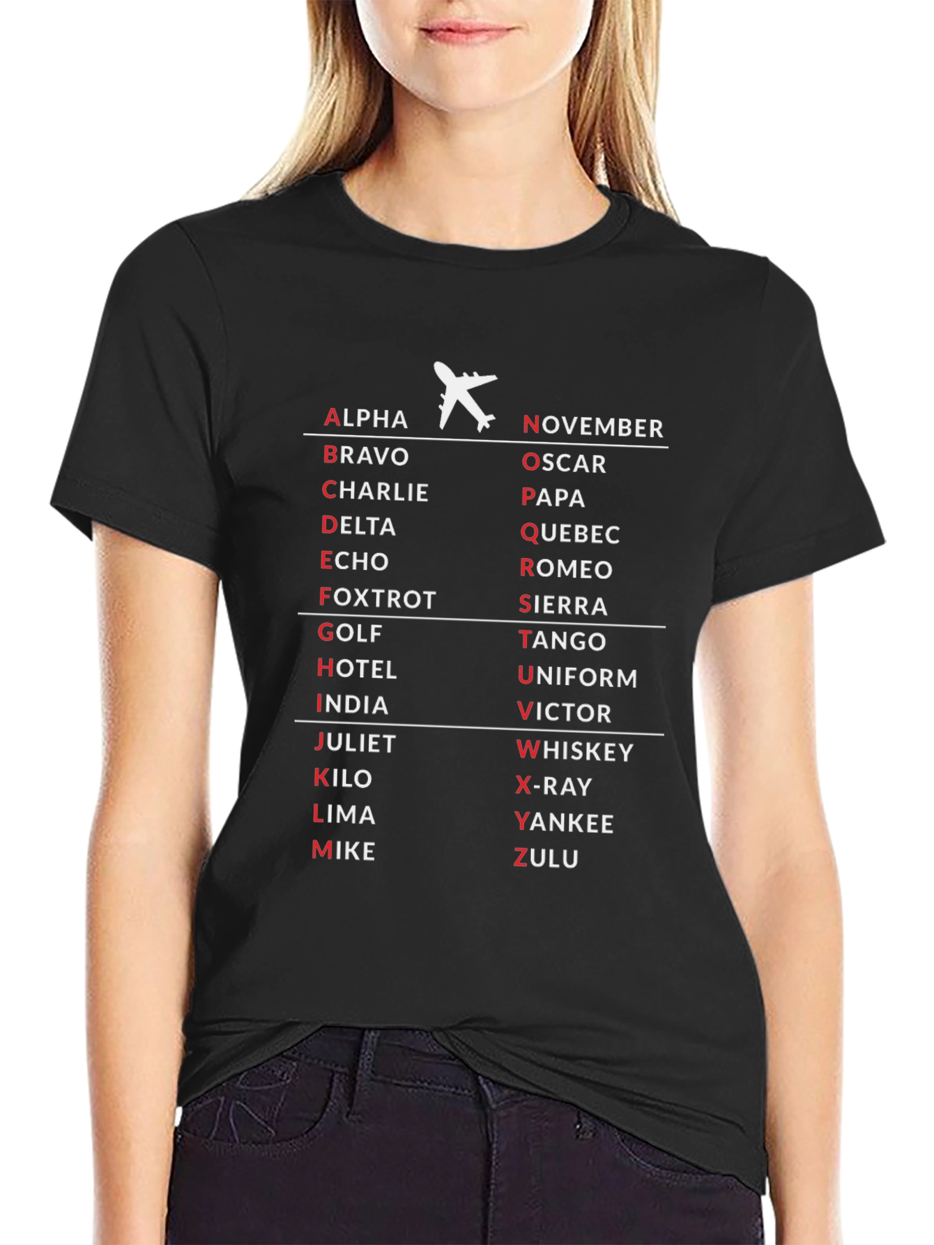 Aviation Alphabet T-Shirt - Pilot Aviation Enthusiast Gift
