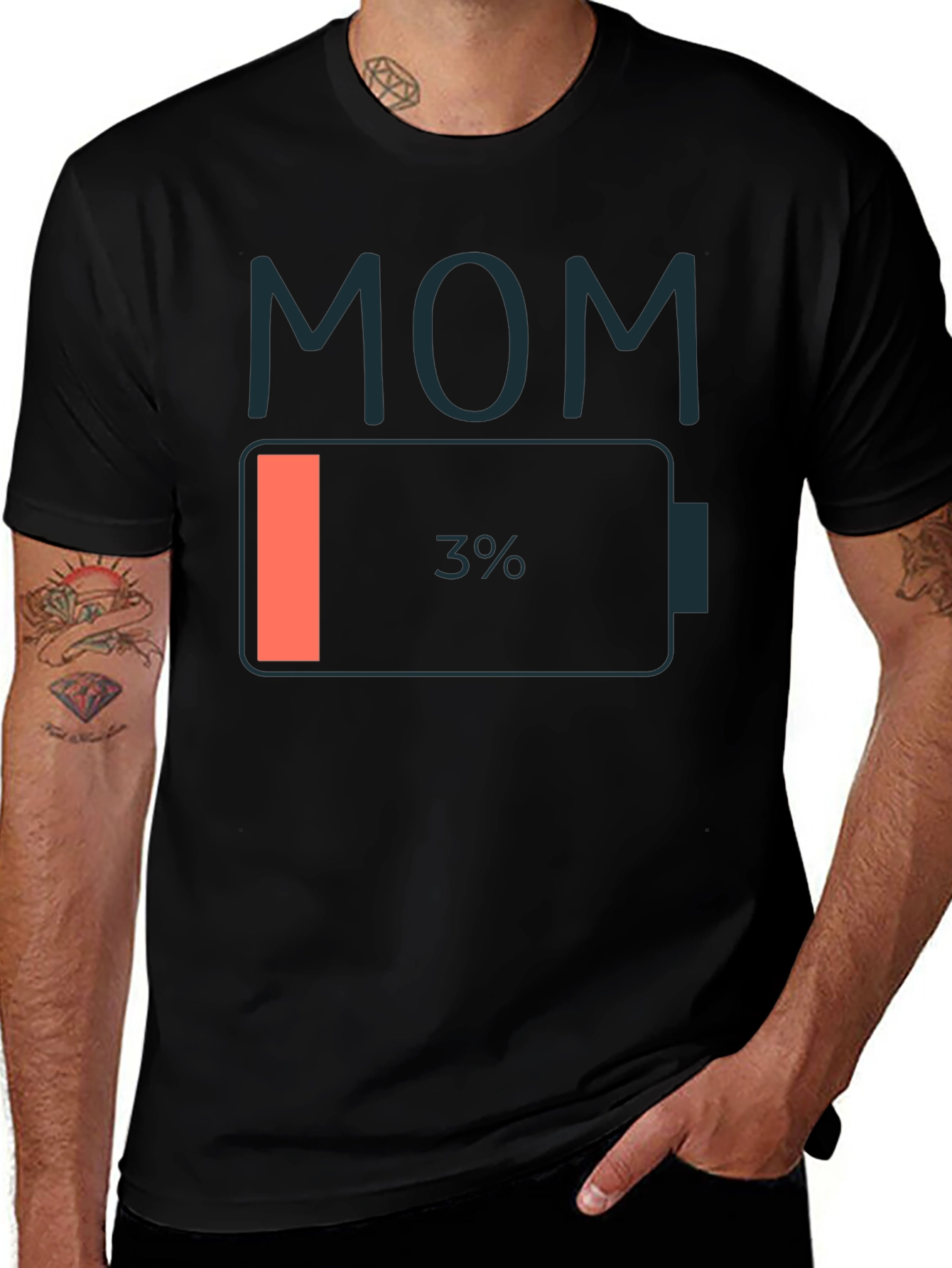 Mom Low Battery T-Shirt - Funny Mothers Day Gift