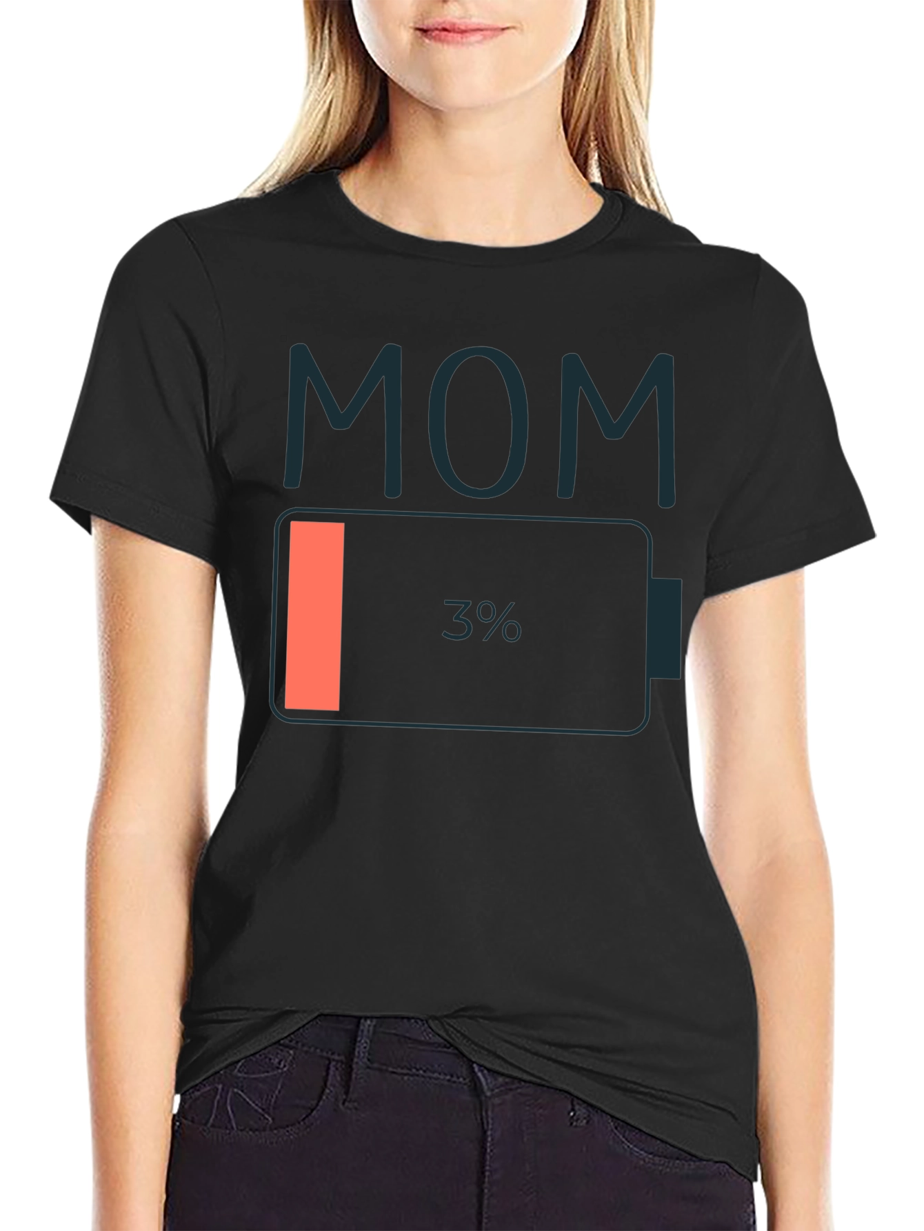 Mom Low Battery T-Shirt - Funny Mothers Day Gift