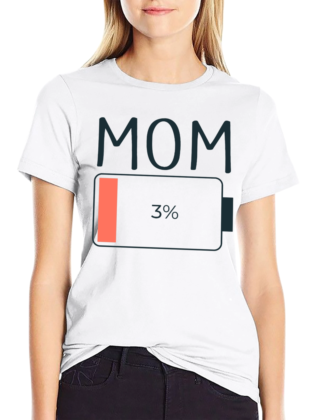 Mom Low Battery T-Shirt - Funny Mothers Day Gift