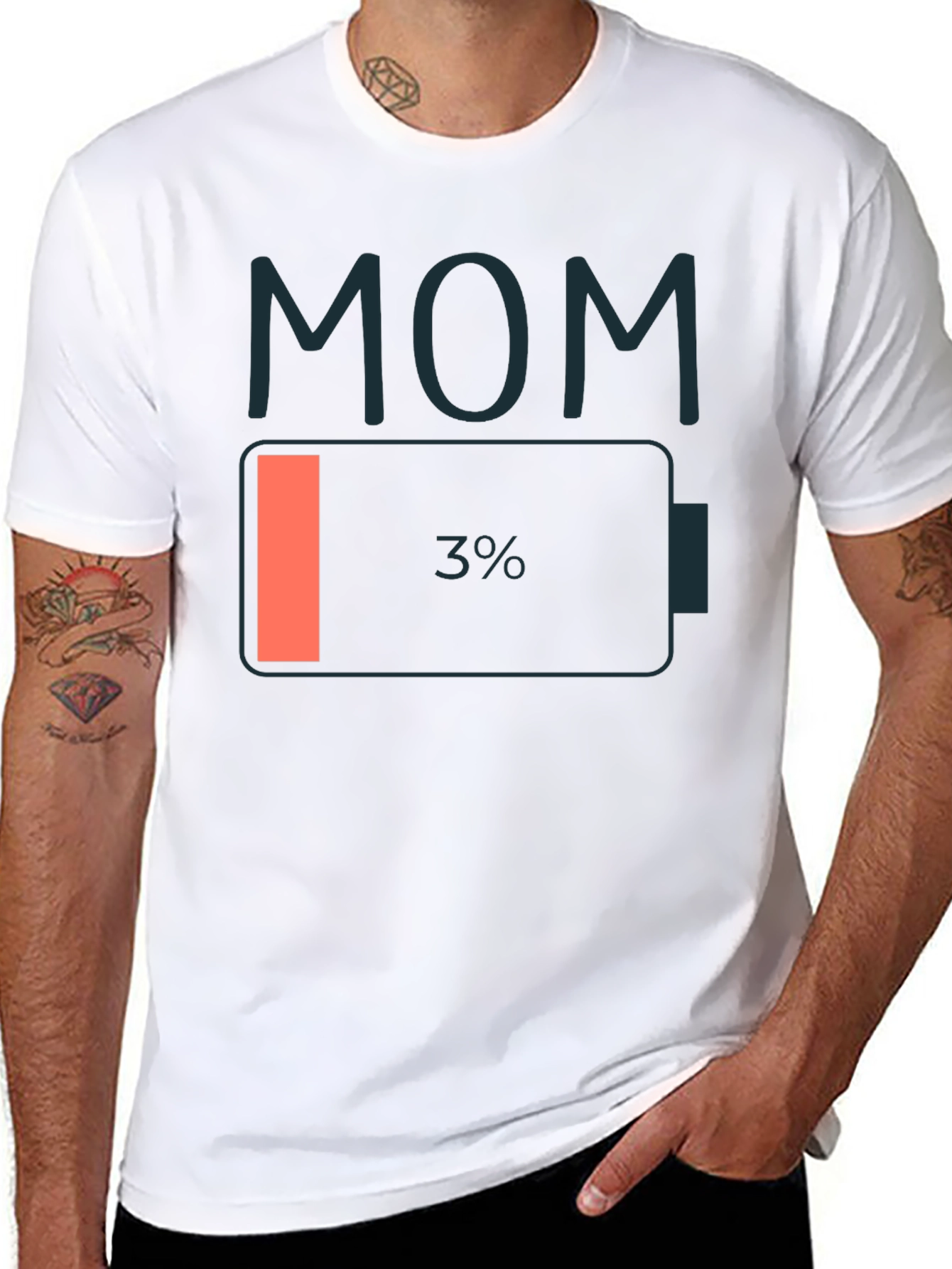 Mom Low Battery T-Shirt - Funny Mothers Day Gift