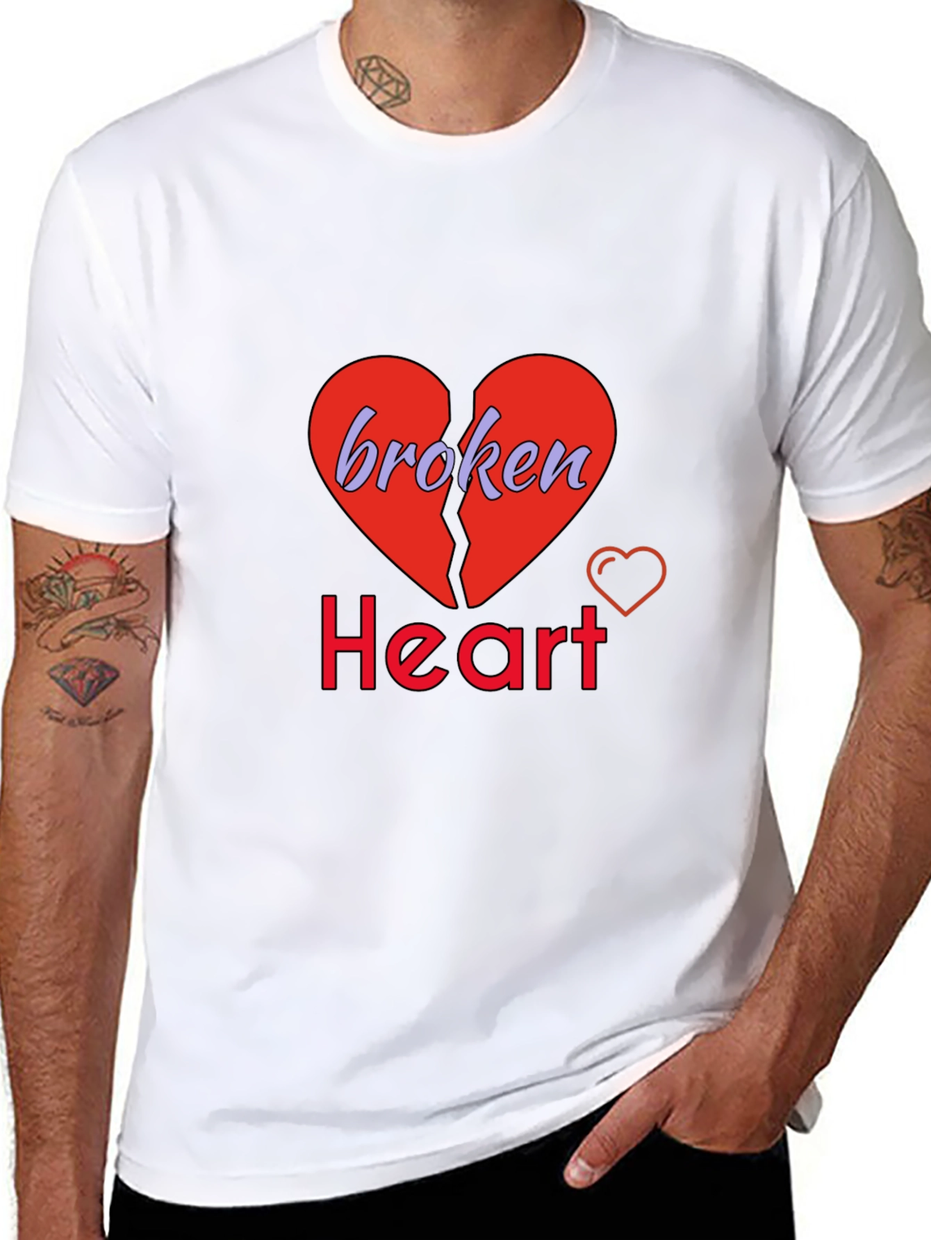 Broken Heart Graphic Tee - Trendy Unisex T-Shirt