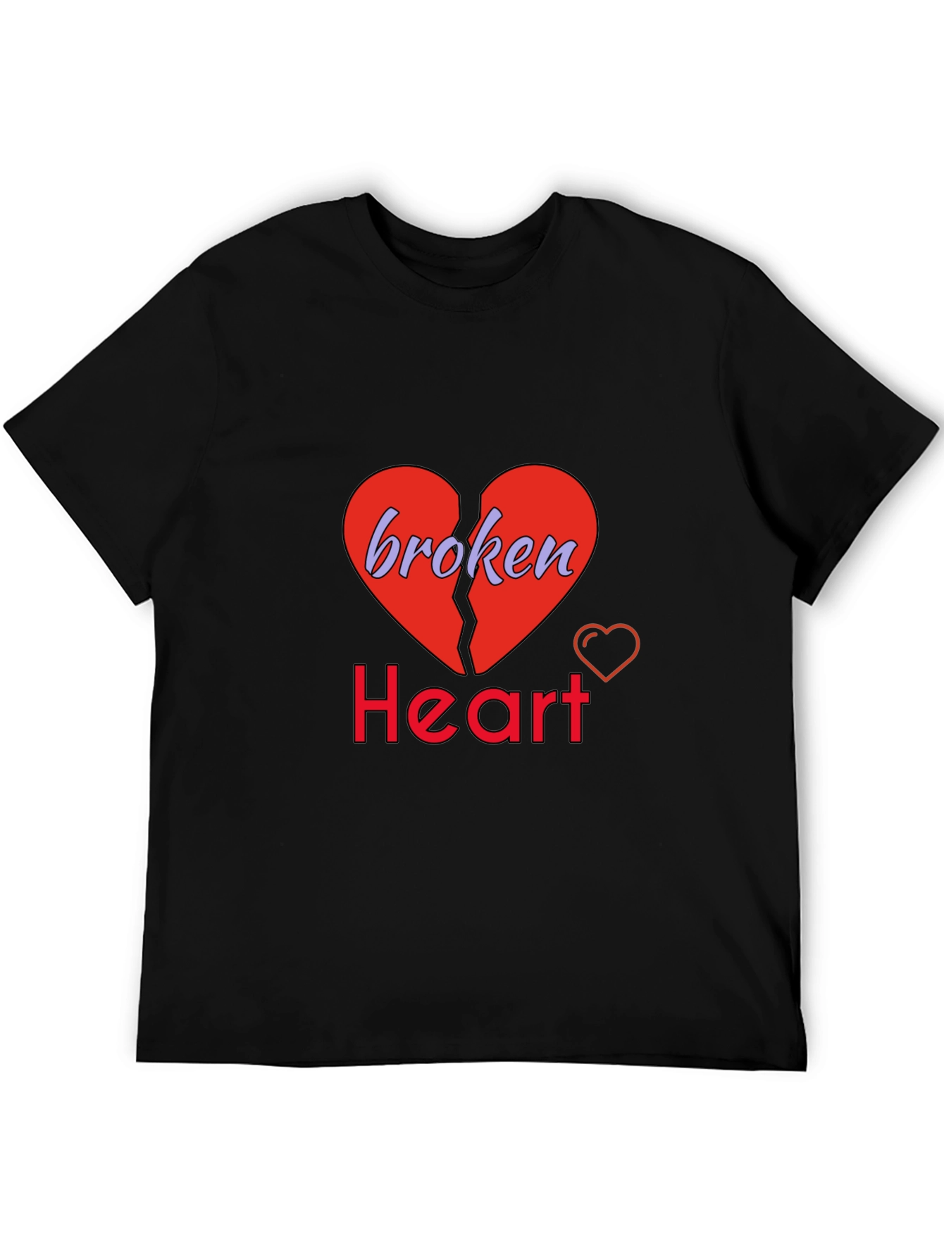 Broken Heart Graphic Tee - Trendy Unisex T-Shirt