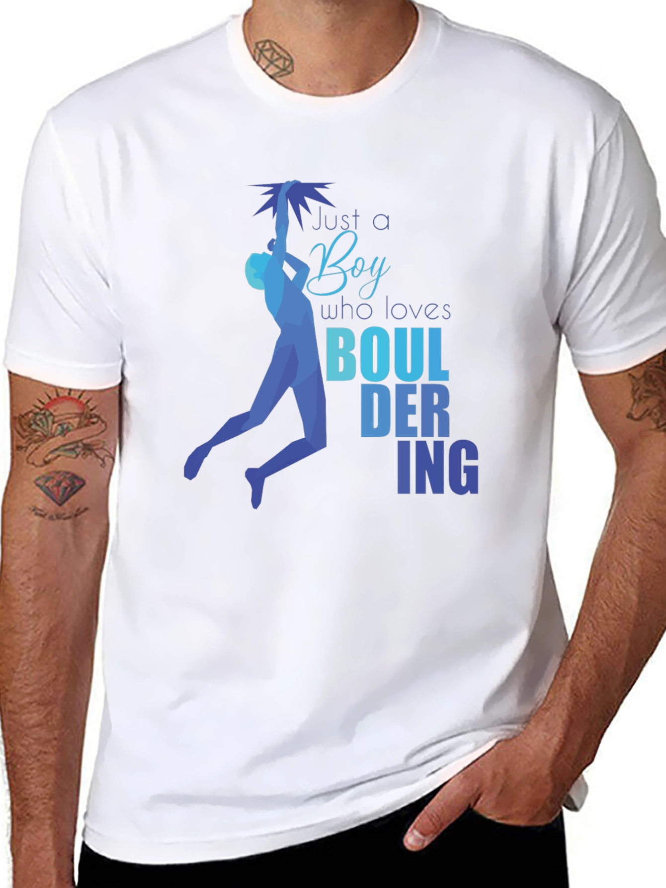 Bouldering Boy Graphic T-Shirt - Climbing Enthusiast Tee