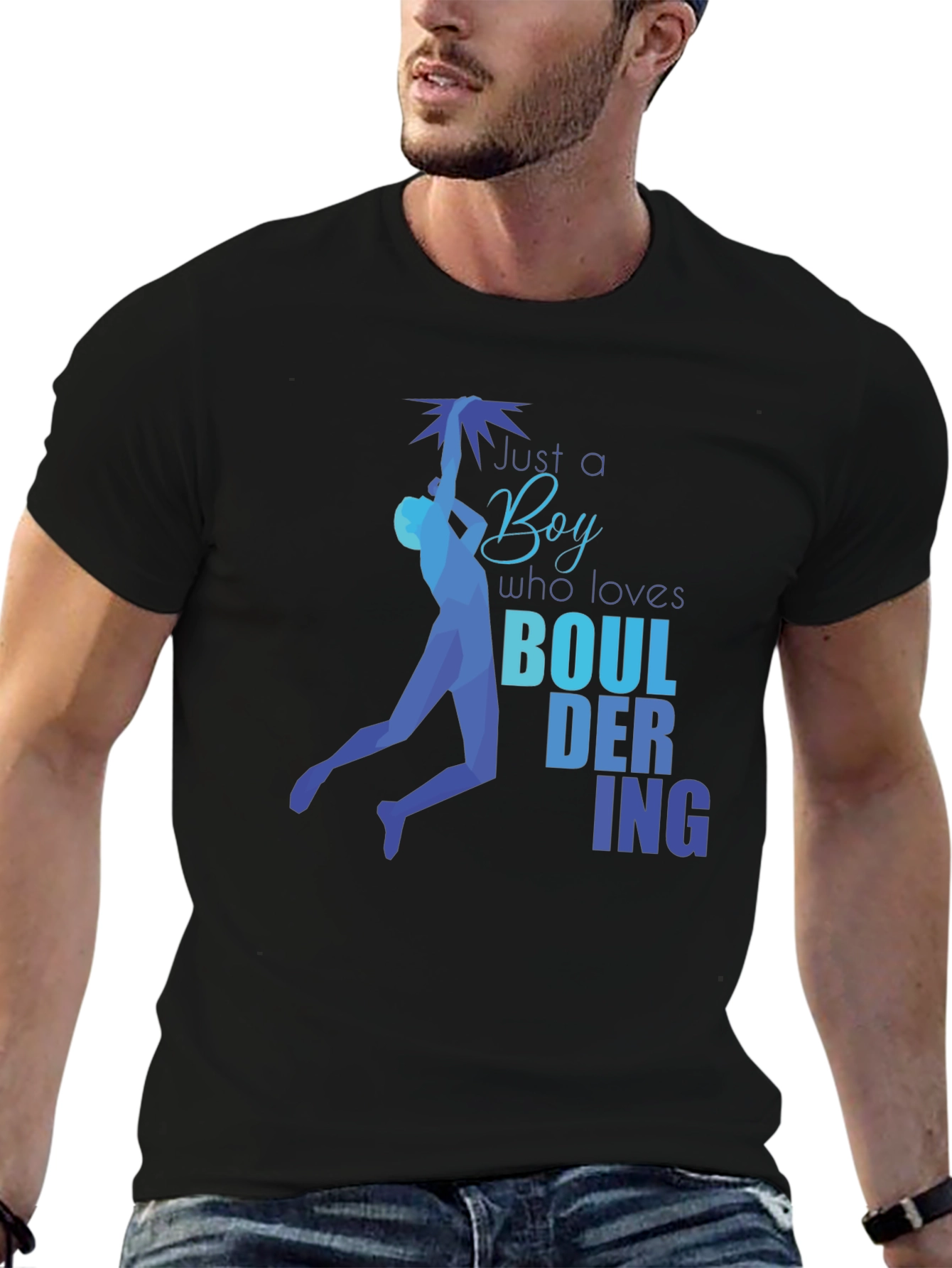 Bouldering Boy Graphic T-Shirt - Climbing Enthusiast Tee