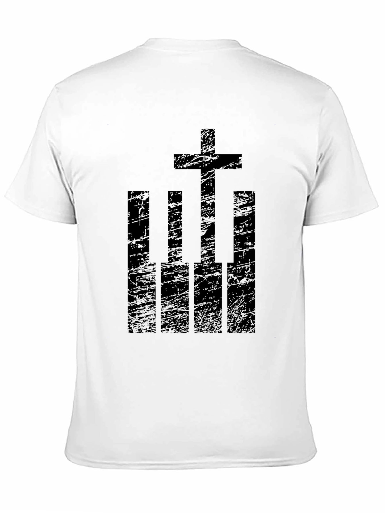 Cross Piano Keyboard Mens Graphic T-Shirt