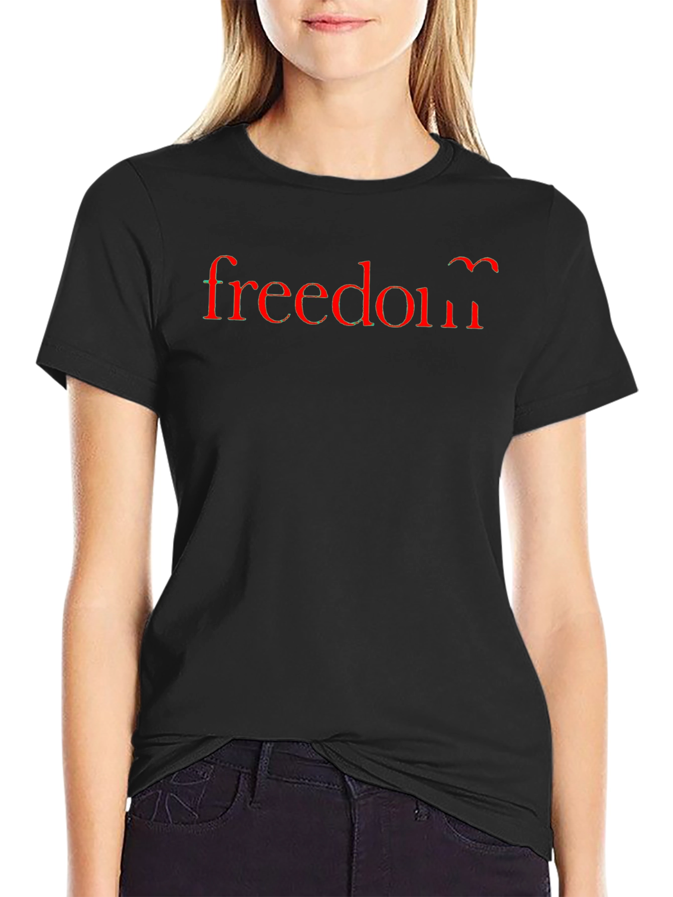Freedom Graphic Tee - Soft Black Cotton T-Shirt