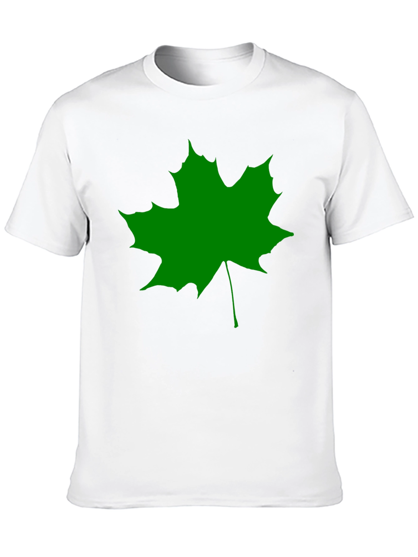 Green Maple Leaf Black T-Shirt