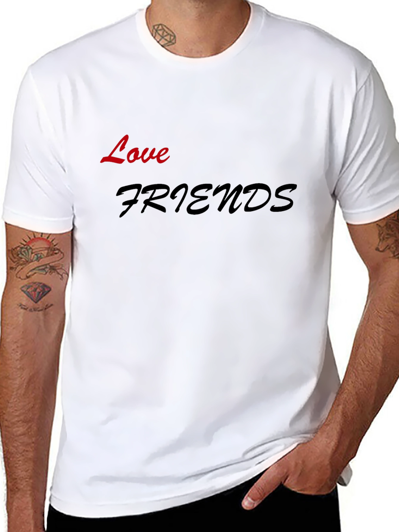 Love Friends Graphic Black T-Shirt