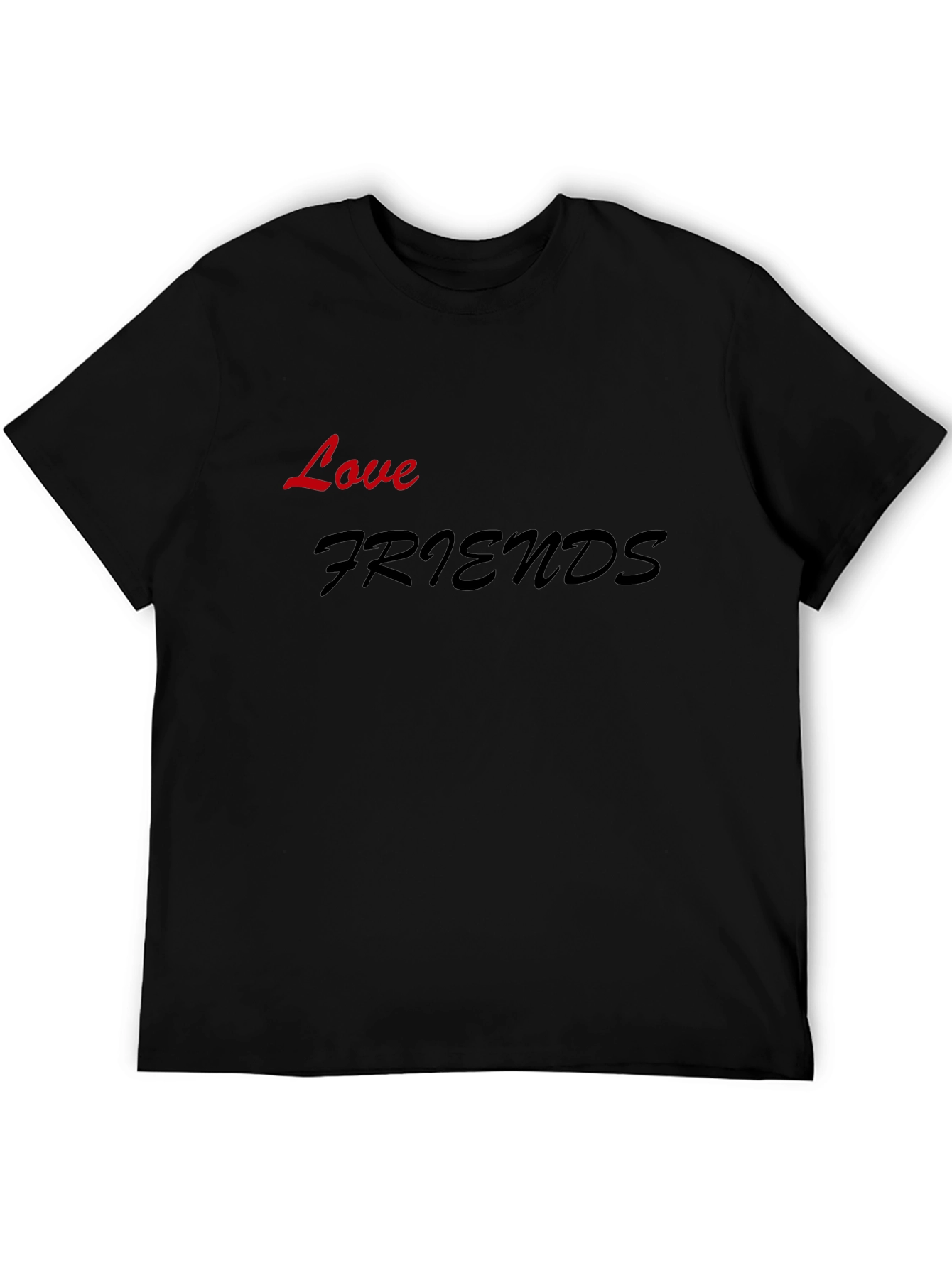 Love Friends Graphic Black T-Shirt