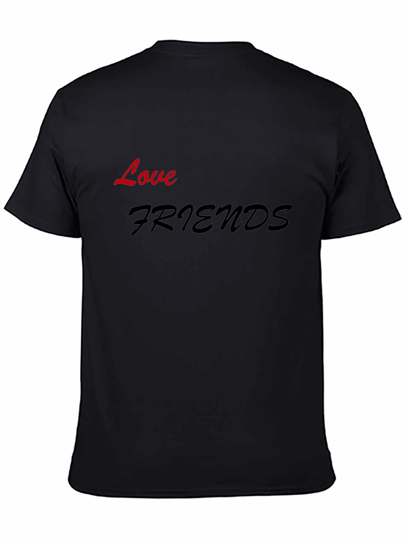 Love Friends Graphic Black T-Shirt