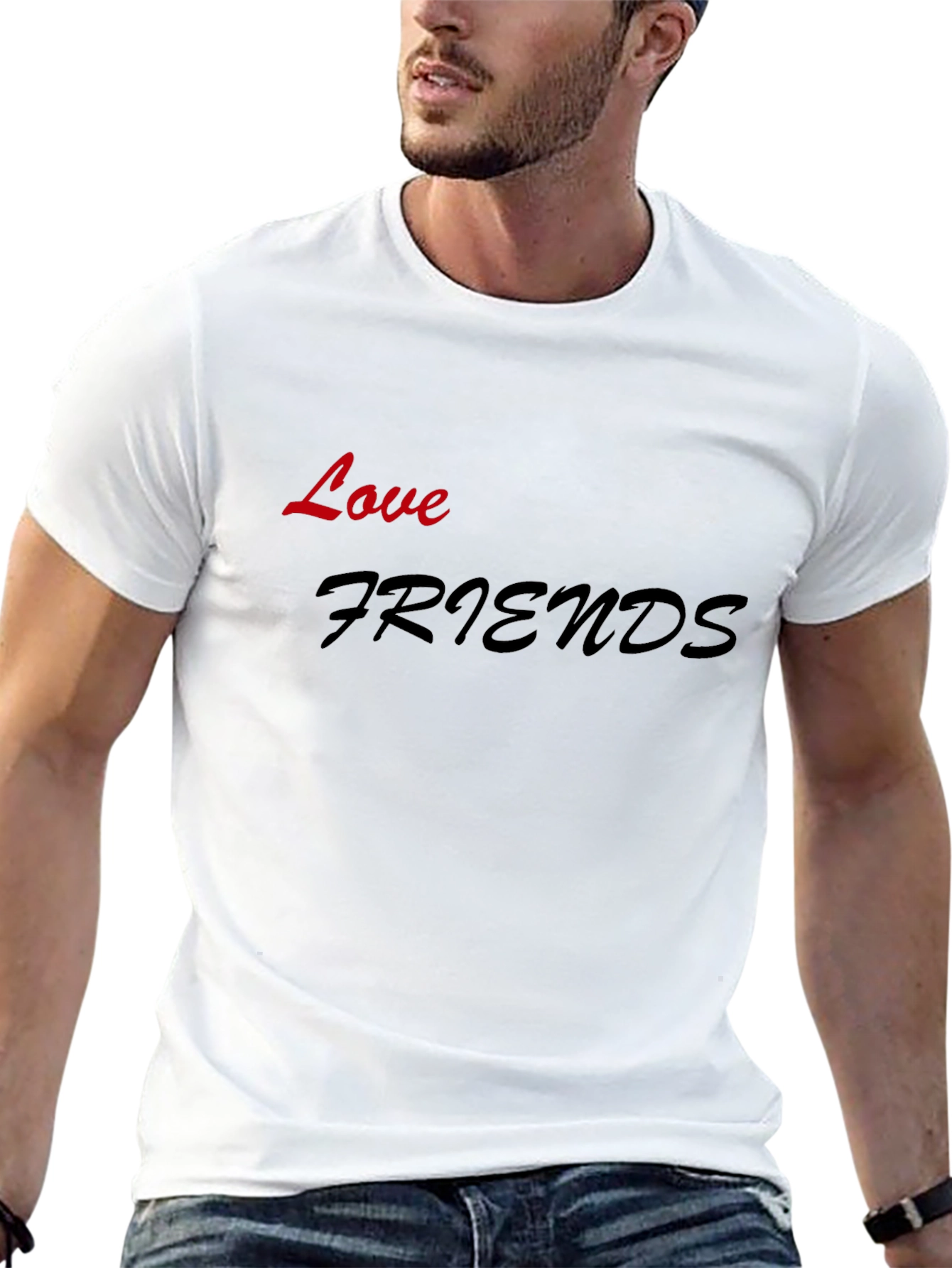 Love Friends Graphic Black T-Shirt
