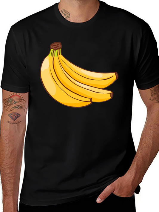 Banana Bunch Graphic Tee - Casual Black T-Shirt