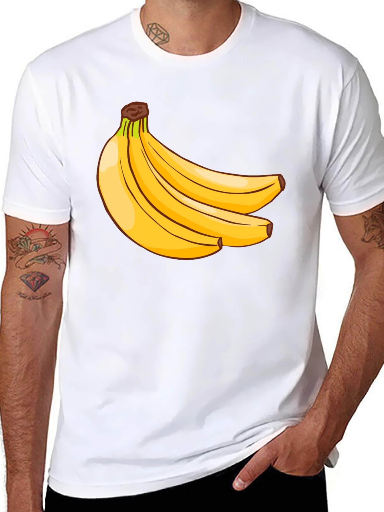 Banana Bunch Graphic Tee - Casual Black T-Shirt