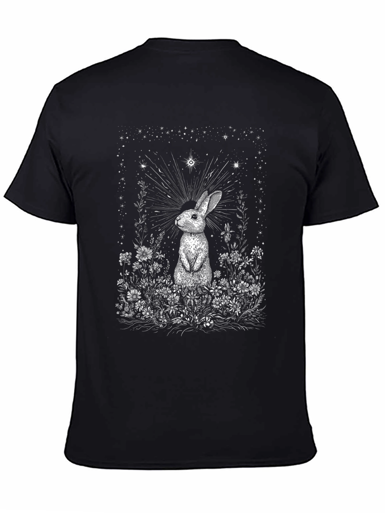 Rabbit in Starlight Black Graphic Tee