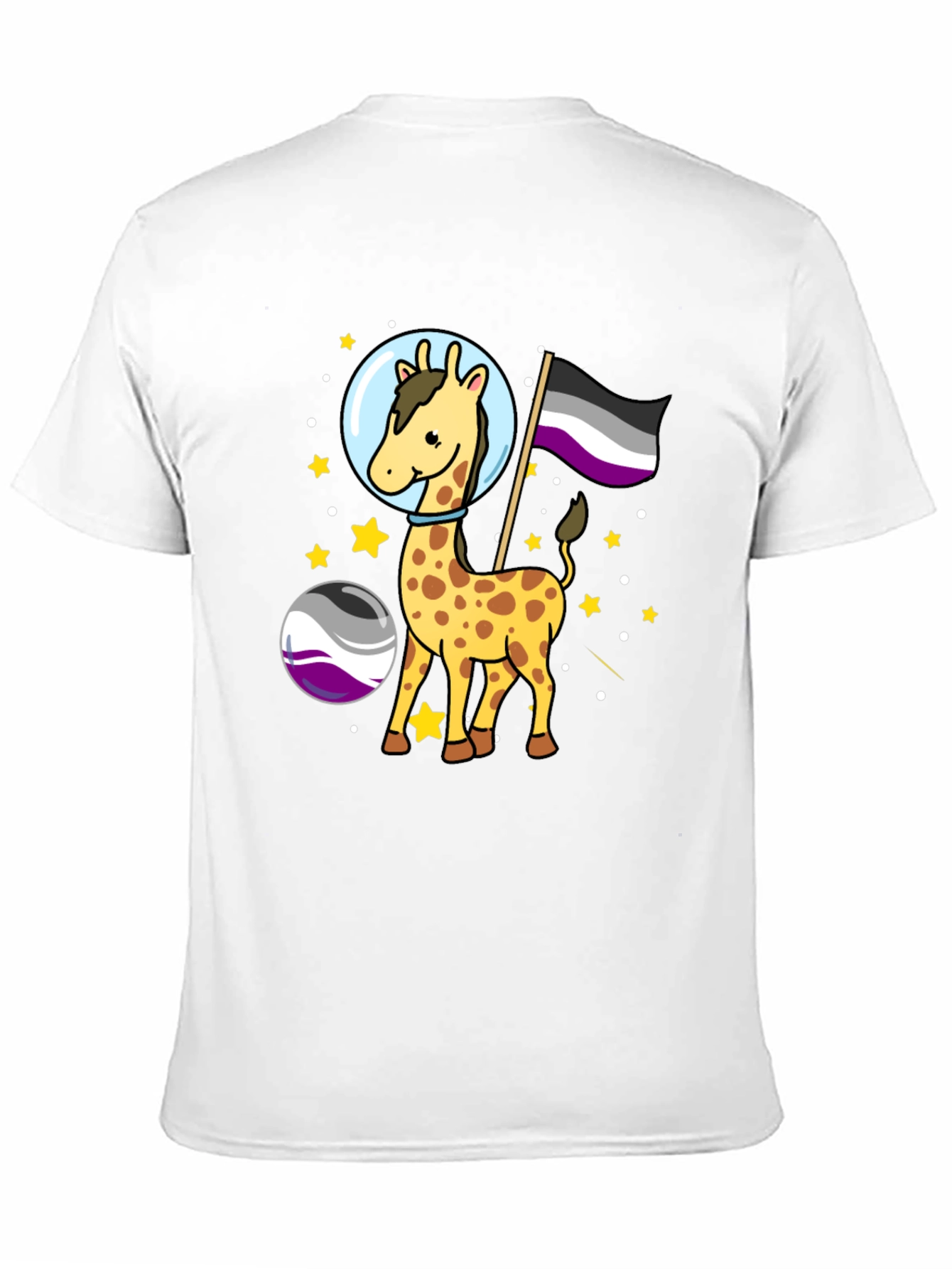 Asexual Pride Giraffe in Space T-Shirt