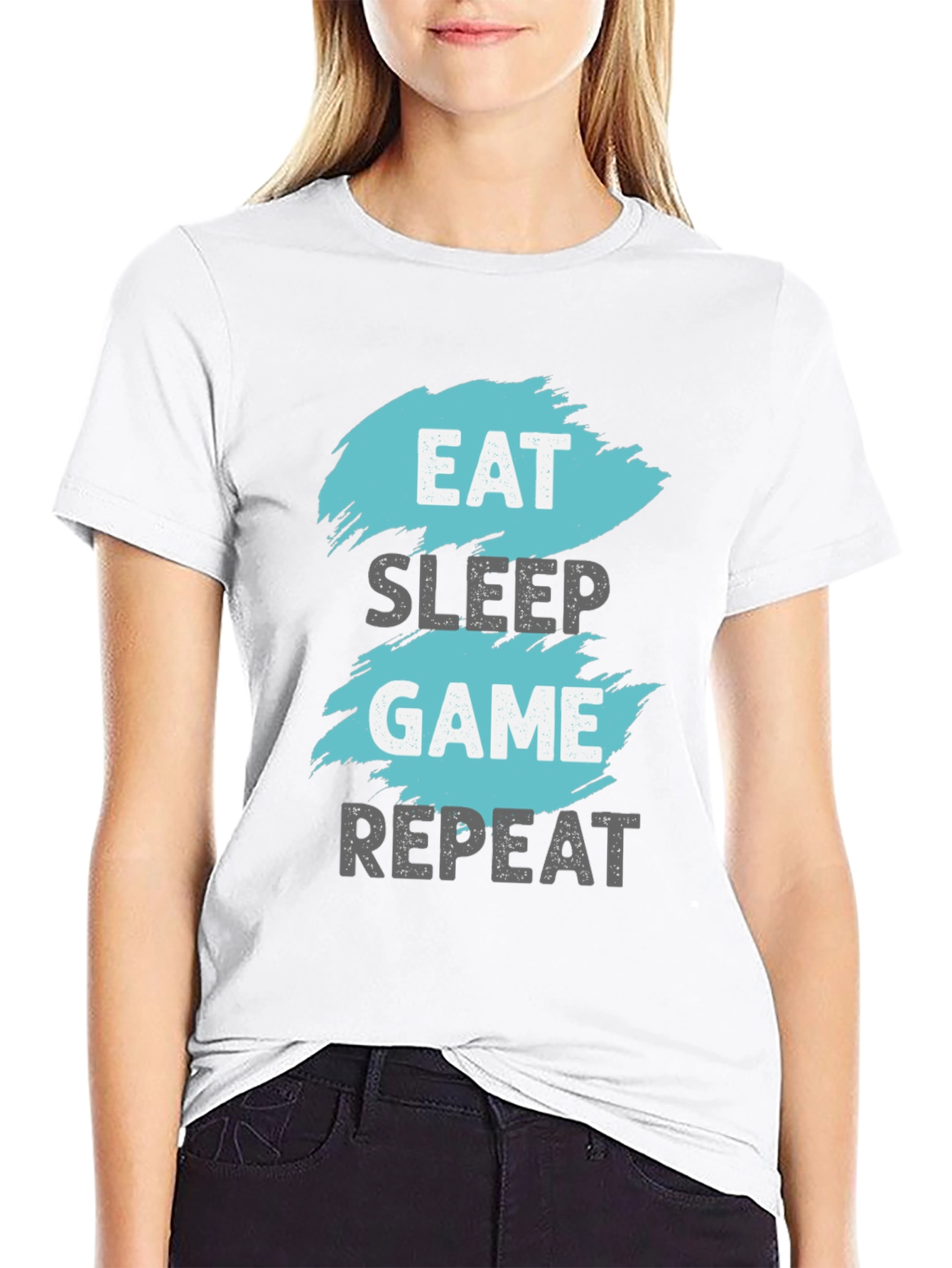 Eat Sleep Game Repeat Graphic Tee - Gamer T-Shirt