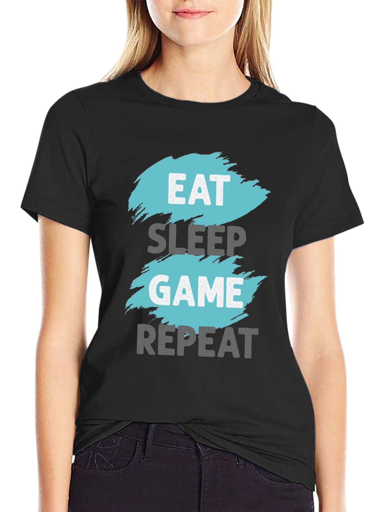 Eat Sleep Game Repeat Graphic Tee - Gamer T-Shirt