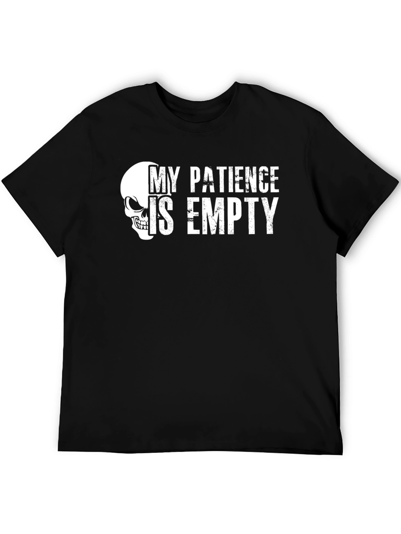 My Patience is Empty Skull Graphic Tee - Black