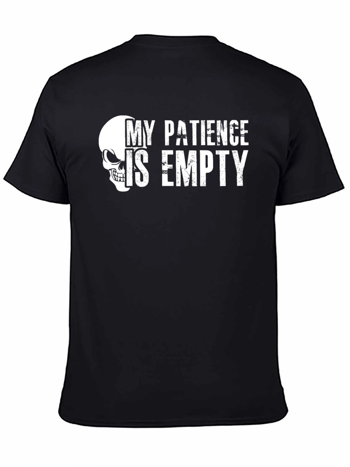 My Patience is Empty Skull Graphic Tee - Black