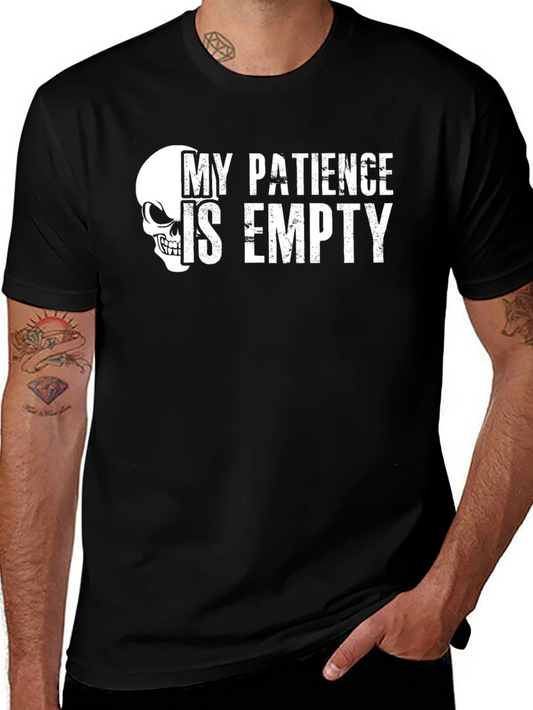 My Patience is Empty Skull Graphic Tee - Black