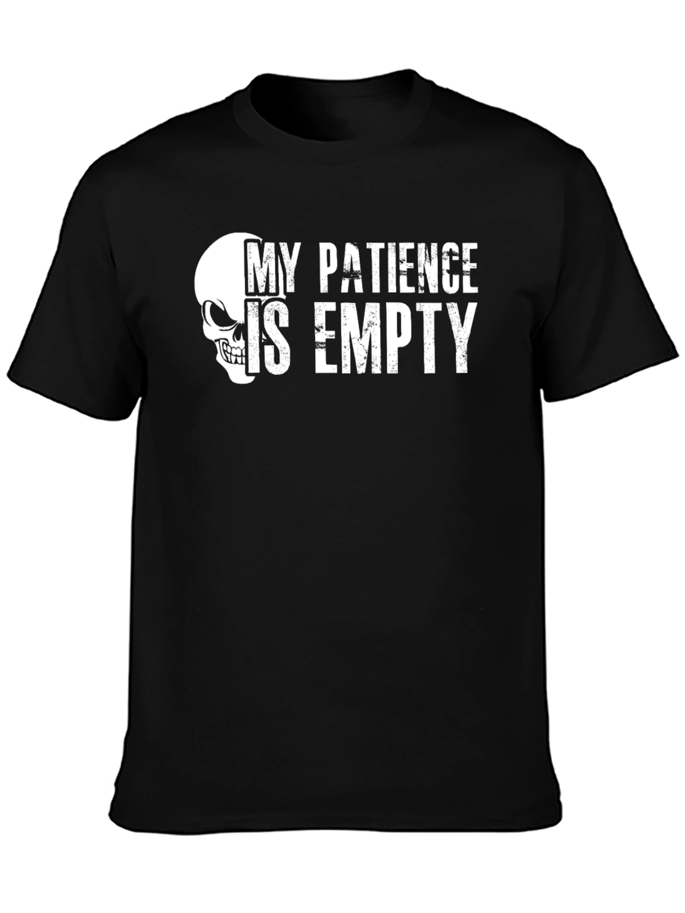 My Patience is Empty Skull Graphic Tee - Black