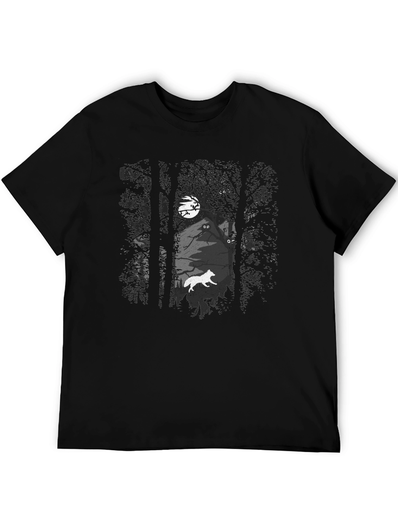 Mystic Forest Graphic Tee - Black Cotton Blend