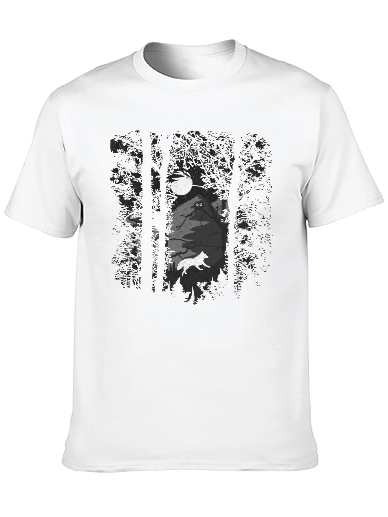 Mystic Forest Graphic Tee - Black Cotton Blend